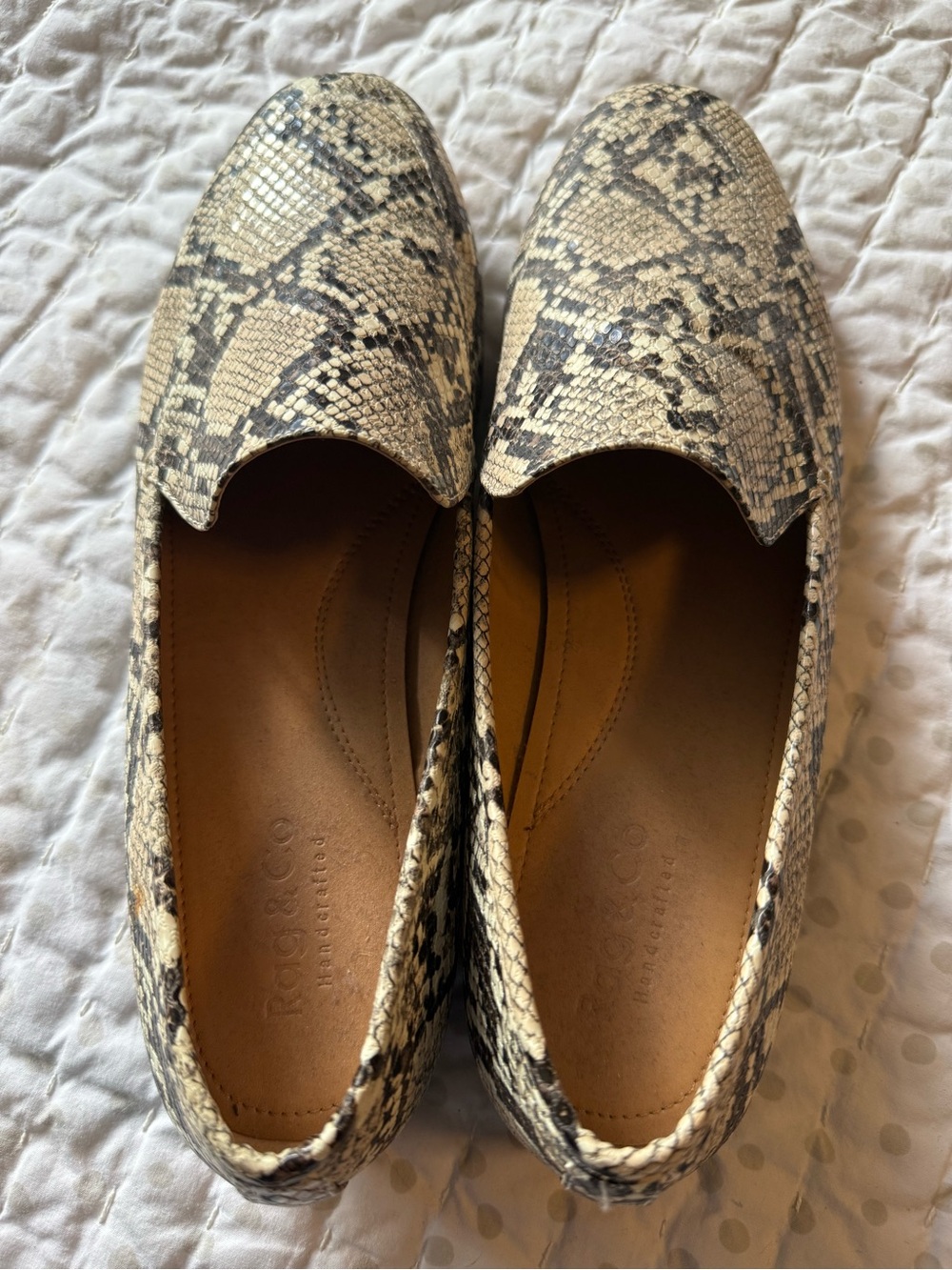 Rag & Co Snake-Print Loafers - Black & Cream - Picture 2 of 5